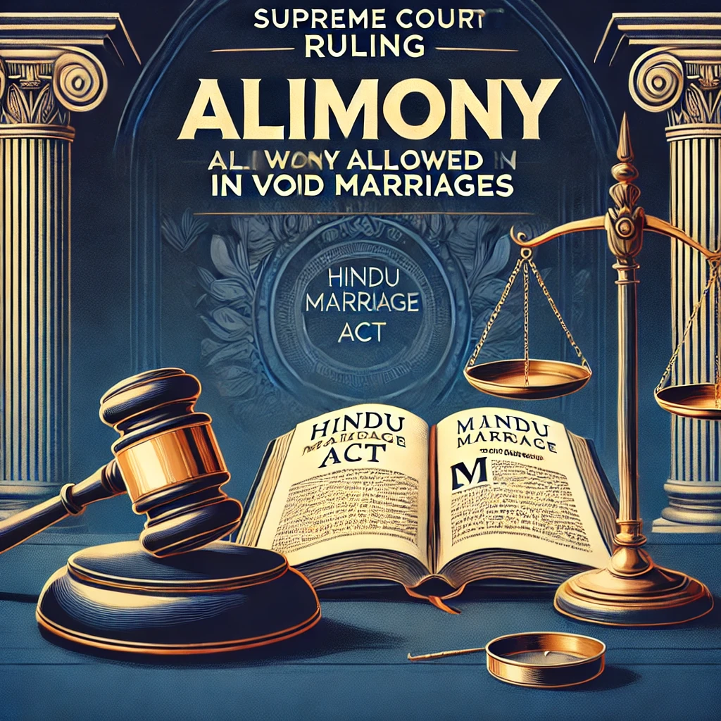 “Supreme Court Clarifies Alimony Rights in Void Marriages: Landmark Judgment on Sections 24 & 25 of Hindu Marriage Act”